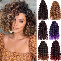 jeedou Crochet Hair GoGo Curl Water Wave Braiding for Women Ombre Black Short Beach Curly Synthetic Deep Twist Hair Extensions