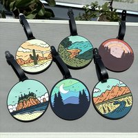 1/2/3/6cs Starry Sky Landscape Luggage Tag Pendant Work Name Tag Business Travel Airport Luggage Anti Loss ID Tag