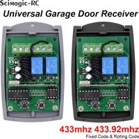 Universal 433mhz Garage Door Remote Control Receiver DC 12V 24V Controller Gate Opener 433.92mhz Transmitter Fixed Rolling Code