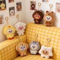 Kawaii BT21 Anime BABY Zoo Series Plush Doll Keychain Cute Cartoon Doll School Bag Pendant Decoration Birthday Gift Line Friends