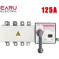 4P 125A AC400V ATS PC Automatic Transfer Switch Electrical Selector Switche Auto or Manual 2 Input 1 Output Uninterrupted Power
