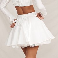 Sunin heart Sommer Rock mit hoher Taille Frauen elegante Spitze eine Linie Rock weiß y2k vitange lässig Party Clubwear