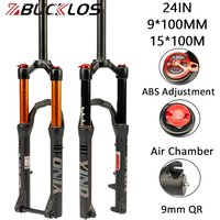 BUCKLOS 24in Bicycle Fork 9*100MM Folding Bike Fork Air Suspension BMX Forks Aluminum Alloy 24er Mountain Bike Forks