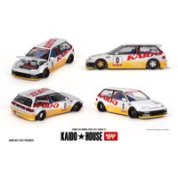 Kaido House + MINIGT 1/64 Honda Civic (EF) Kanjo V1 KHMG139 Cars Alloy Diecast Metal Model Kids Xmas Gift Toys for Boys