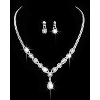 Women's Fashion Copper Embedded Claw Chain Hollow Necklace Earrings Jewelry Set Bridal Jewelry Wedding Party Holiday Gifts