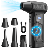 Mini Turbo Jet Fan Electric Air Duster with 34Gear Adjustable 130000RPM Wind Speed 52m/s Car Computer Cleaning Blower Tool