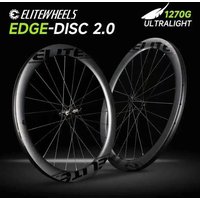 ELITEWHEELS EDGE 2.0 Scheibenbremsen-Carbon-Laufradsatz, ultraleicht 1270g, 40 45 50 65mm, Ratchet-System 36T Nabe, Wing 20 Speichen