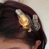 Funny Luminous Bulb Hairpin, LED Lighted Party Hair Clip for Women & Girls, Creative & Novelty Hair Accessory