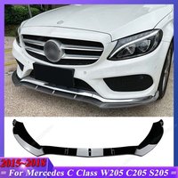 For Mercedes Benz C Class W205 C205 S205 C160 C180 C200 C260 C300 C350e C450 AMG 2015-2018 Front Bumper Lip Splitter Body Kits
