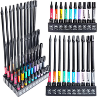 25-150mm Magnetic Screwdriver Bit Set S2 Alloy Steel Torx Impact Screw Driver Bits Hex Shank Batch Head with Holder Hand Tools