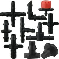 1-50pcs Barbed Connectors Irrigation Fittings Drip Irrigation Barbed Connectors 4/7mm Tubing Fittings for Flower Pot Garden Lawn