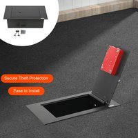 Coffre-fort sous plancher avec serrure à clé – Construction robuste en acier noir, trous de fixation pré-percés, idéal pour la protection des objets de valeur dissimulés sous le plancher