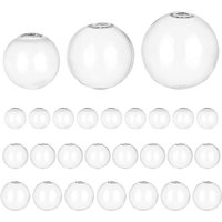 30pcs Mini Glass Globe Bottle Globe Hollow Ball Wish Glass Ball Bottle Crystal Glass Dome Cover Blown Glass Beads 20/25/30mm