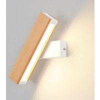 LED Wall Lights Indoor, Creative Square Wooden Wall Lamp, Modern Wall Light Sconce for Bedroom Living Room Hallway Dining Room