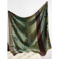 CARRE EN CARRES 100% Pure Mulberry Silk Scarf 110cm Hem Scarfs Designer Brand Women Luxury Summer Shawl Square Bandannas 110CM