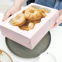 10Pcs Clear Window Cake Bakery Boxes Cookie Donut Dessert Container Wedding Birthday Christmas Party Gift Packaging Supplies