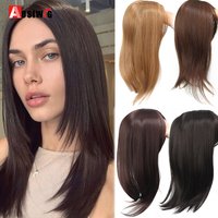 AOSI Synthetic Long Straight Hair Toppers With 3 Clips Hair Extensions Topper Hairpieces For Women With Bangs