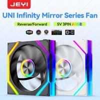 JEYI ARGB Chassis PC Fan Hydro Bearing Fan 30dB(A) 12CM Block Fan PWM Cooling Wireless Splicing Forward/Reverse Blade Cool Fan