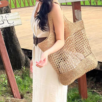 Summer 2in1 Bucket Straw Bags For Women Rattan Shoulder Bag Travel Handmade Woven Holiday Handbag Female Large Capacity Tote Bag