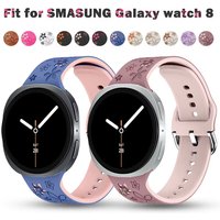 Two-Tone Flower Engraved Silicone Band For Samsung Galaxy 8 40 44mm Replacement wristband for Samsung Galaxy 8 Classic 46mm