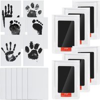 4 Pack Baby Footprint Kit & Dog Paw Print Kit,Inkless Hand and Footprint Kit for Newborns,Safe Non-Toxic Clean-Touch Ink Pad