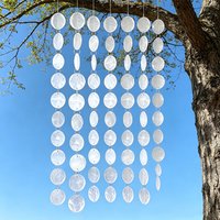 Round Natural Capiz Sea Shells Hanging DIY Wind Chimes Pendant Discs Bead Connector Craft Jewelry Making Wedding Decor 2 Holes