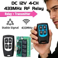 RF 433.92Mhz DC12V 24V 48V 10A 4CH Relay Module Receiver EV1527 Wireless Remote Control Switch 433Mhz for DC Motor DIY