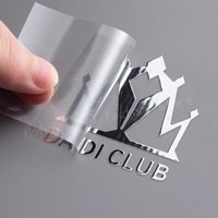 Custom Silver UV DTF Glass 3D Transfer Sticker Mirror Raised Shiny Gold Logo Crystal Colorful Self-adhesive Label Hollow Decal