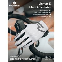 AliExpress ROCKBROS Bicycle Full Finger Gloves Fingertip Touch Screen Bike Gloves Breathable Non-slip Shock Absorbing Palm Pad Bike Gloves