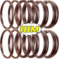 10/5M Plant Support Bonsai Wires 0.8-3.0mm Bronze Aluminum Training Wire DIY Shape Branches Support Bend Fixing Strings Tools