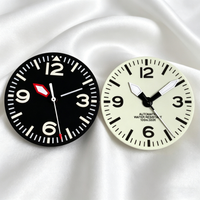 Tandorio 29mm Black /Beige Sterile Watch Dial For NH35 ETA 2824 Miyota 8215 Movement Luminous NH35 Watch Dial Replacement Parts