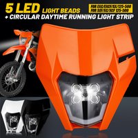 AliExpress NONE For KTM EXC SX SXF XCW MX XC 125-500 LED Headlight Electric Dirt Bike Motocross Head Lamp Light Motorcycle Plate Mask Enduro