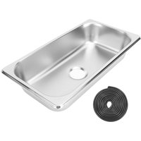 RV Sink 304 Stainless Steel 12.8x6.93x2.56in Embedded Hand Washing Basin Sink with 40mm Drain Outlet for Boat Caravan Motorhome