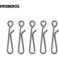 PRO BEROS 100pcs/bag Fast Clip Lock Snap Swivel Solid Rings 0#-6# Stainless Steel Hook Safety Snaps Fishing Hook Connector Tool