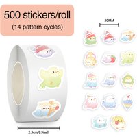 500Pcs/Roll Colorful Parrot Cartoon PVC Stickers Adhesive Decals for Envelope Sealing Notebook Scrapbooking DIY Decor