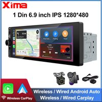 XIMA 6.9inch Car Radio Wireless CarPlay Android Auto MP5 Bluetooth FM USB IPS Touch Screen Multimedia Player Universal 1Din
