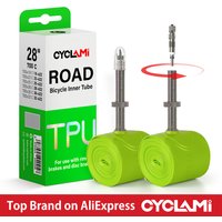 AliExpress CYCLAMI Bike Inner Tube Ultralight TPU Hose Metal Presta Valve Removable Bike Accessories For Road 700C 700 18 23 25 28 30 32 C