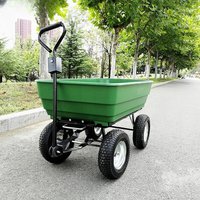 Folding Dump Trailer Cart Household Gardening Vehicle with Free Air Pump And Tools - Flatbed Agricultural Outdoor Transport
