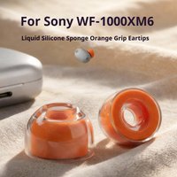 Liquid Silicone Sponge Ear Tips For Sony WF-1000XM6 Headphones Earbuds Noise-Canceling Orange Accessories for XM5/XM4 Ear Plugs