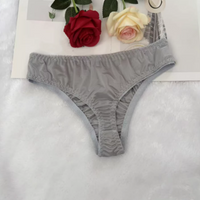 Men's smooth Low Waist solid color sexy Silky touch satin thong men's daily wear comfortable party G-string underwear