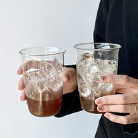 Curled Latte Cups Coffee Cup Household Glass Drinkware Juice Milk Simple Mug Transparent Water Bottles Glassware Cups Coffeeware