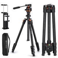 K&F CONCEPT Aluminum Camera Tripod 71 inch Portable Travel Video Tripod For Phone 17.6lbs Capacity Arca Swiss Ball Head for DSLR