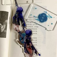 Game Yuan Shen Impacting Scaramouche Wanderer Cp Hand in Hand Combination Stand Up Anime Peripheral Acrylic Ornament Keychain