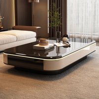 Italian Modern Style Black Extended Coffee Table Light Luxury Furniture for Large & Small Living Rooms Home Use stolik kawowy