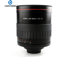 Lightdow Telephoto Mirror Lens 900mm for Canon Nikon Pentax Sony Cameras DSLR F8.0 Camera Lens With T2 Mount Adapter Ring