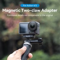 TELESIN Magnetische twee klauwadapter Actiecamera-accessoires voor DJI OSMO Action 3 4-adapter
