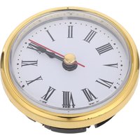 1Set Iron Clock Insert Quartz Movement Gold Rim Roman Dial Round Mantel Wall Desk Clock Parts DIY Repair Kit Round Movement