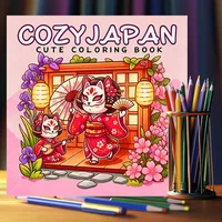 Cozy Japan Bold-Easy Patterns Coloring Book for Adult Cute Drawing Book Perfect Gift for Birthday Back to School Art Supplies