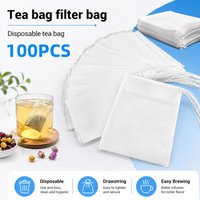 100PCS Disposable Tea Bags, Empty Drawstring Filter Bags Non-Woven Tea Bags Traditional Chinese Medicine Spices Seasonings