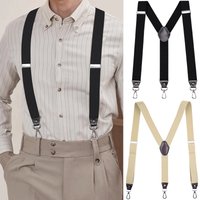 Bretelles robustes avec crochets pivotants pour hommes, jean de travail, dos en Y, grands et grands bretelles élastiques réglables pour pantalons, sangle à boucle de ceinture